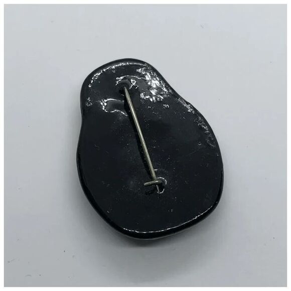 Unique Vintage Russian Painted Wood Brooch - Matryoshka Stacking Nesting Doll - Picture 3 of 4